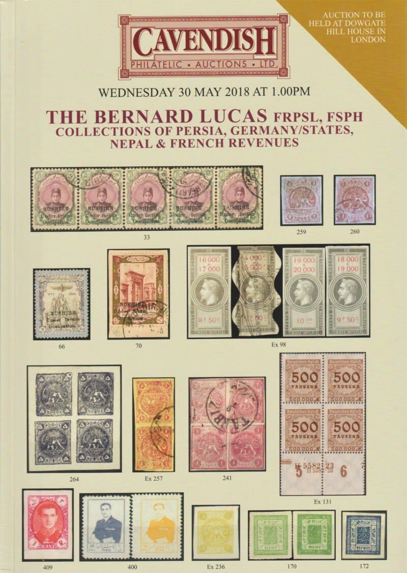 The Bernard Lucas Collections of Persia, Germany/States, Nepal & French ...