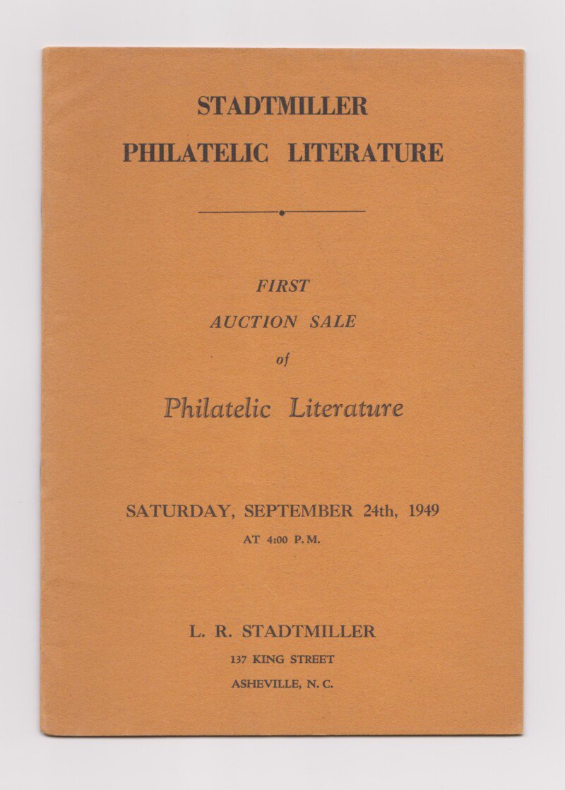 First Auction Sale of Philatelic Literature