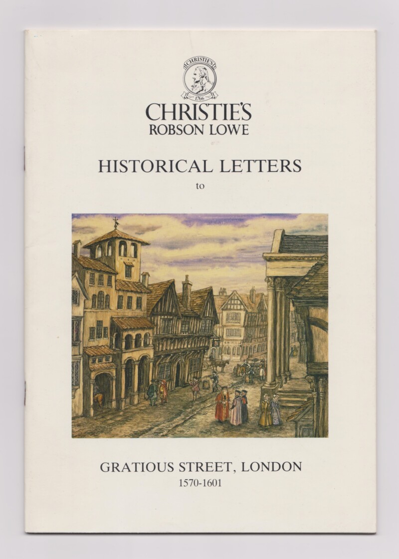 Historical Letters to Gratious Street, London