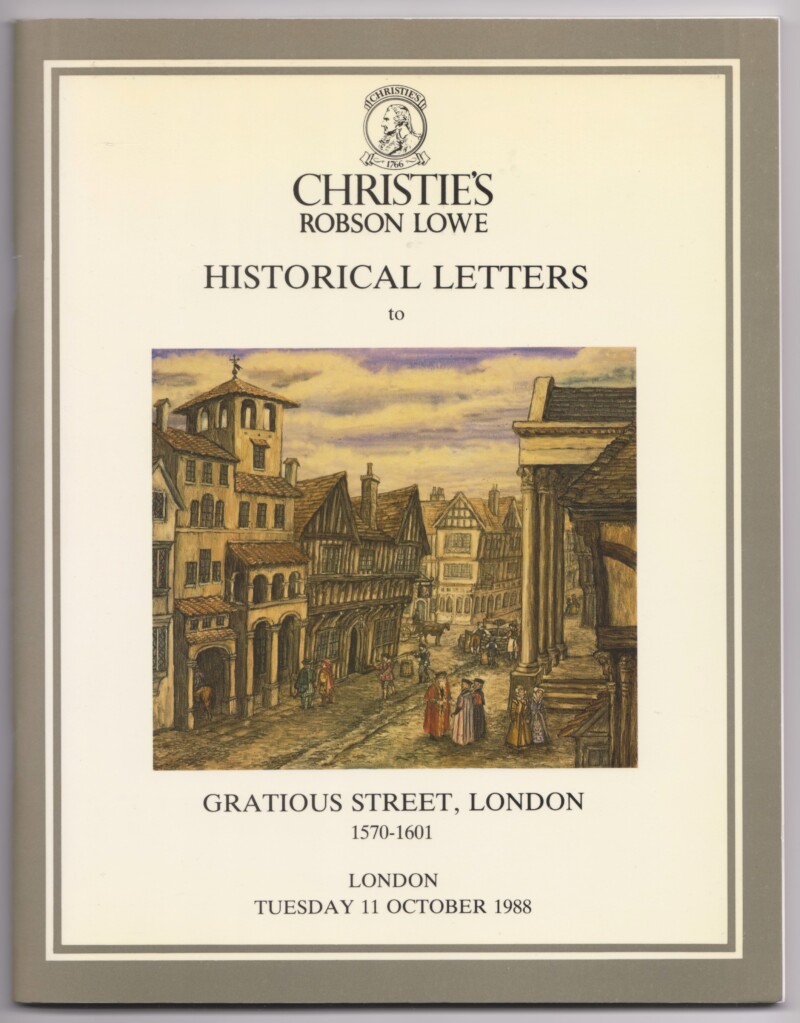 Historical Letters to Gratious Street, London