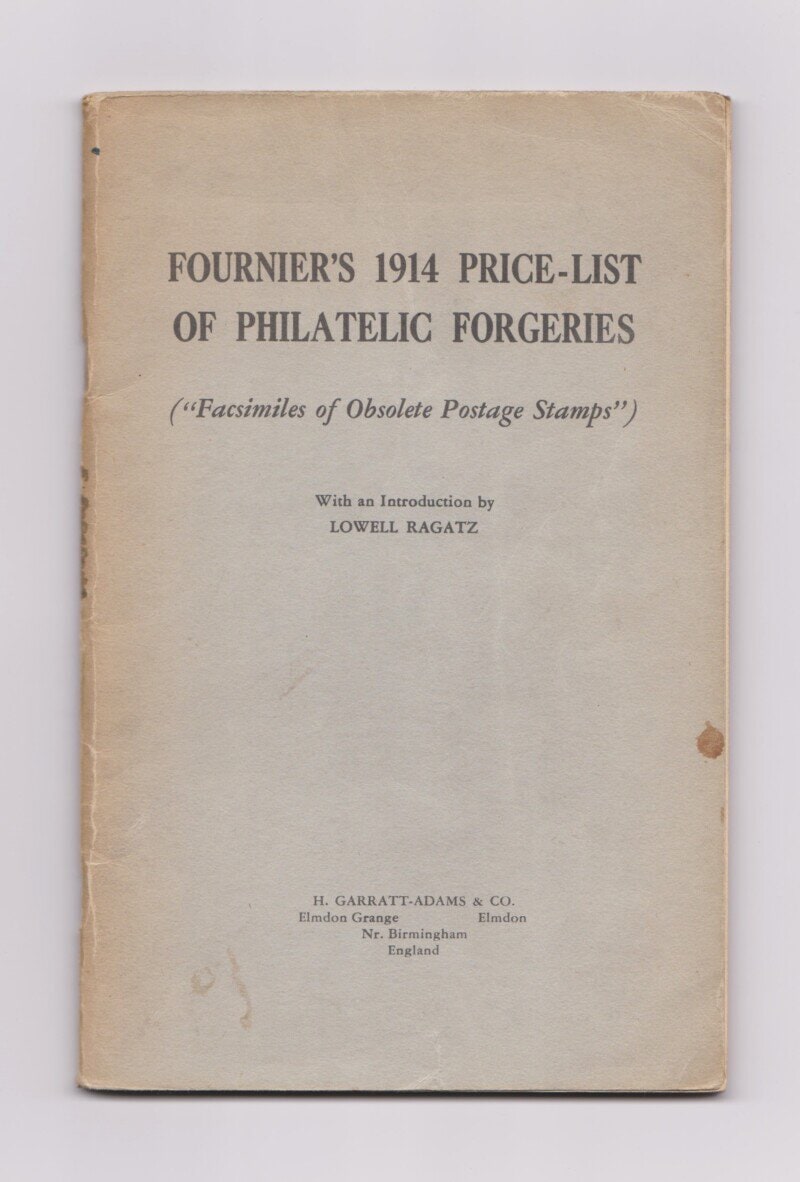 Fournier's 1914 Price-List of Philatelic Forgeries