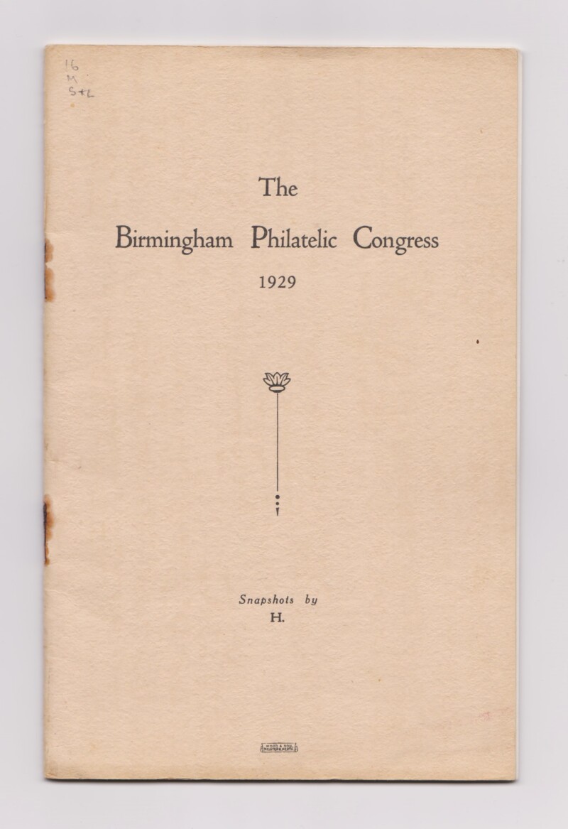 The Birmingham Philatelic Congress 1929