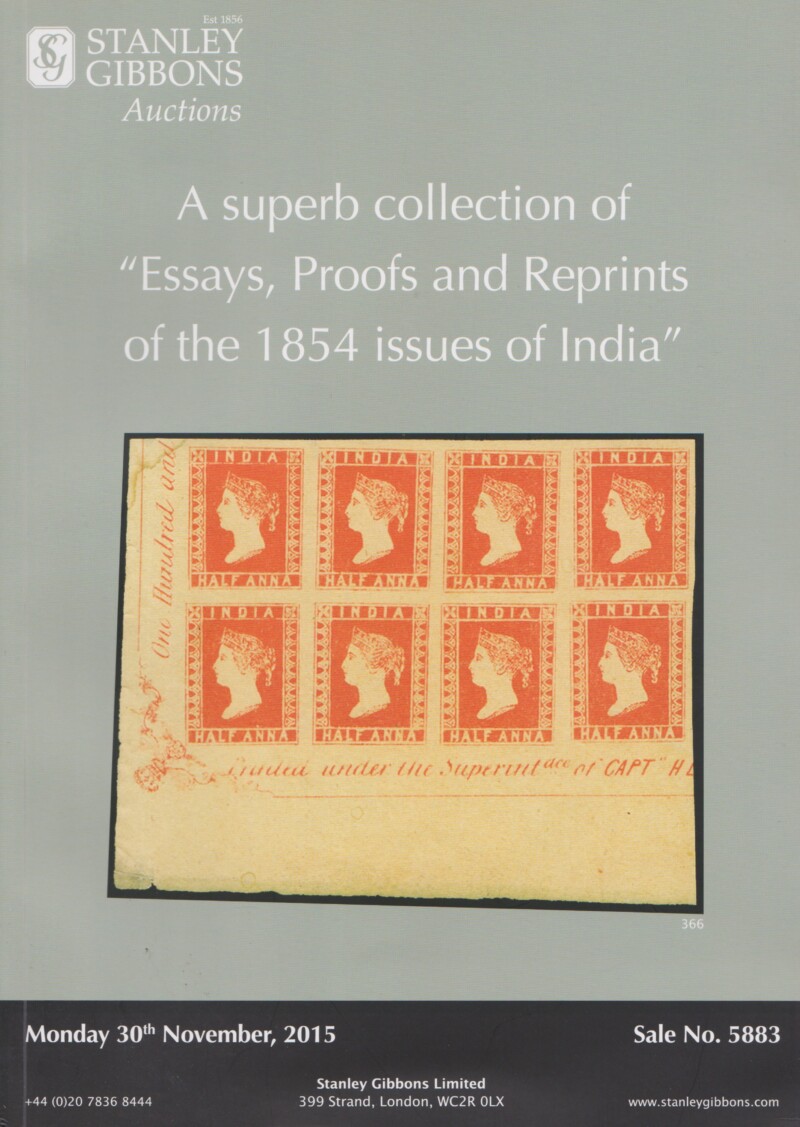 A superb collection of "Essays, Proofs and Reprints of the 1854 issues of India"