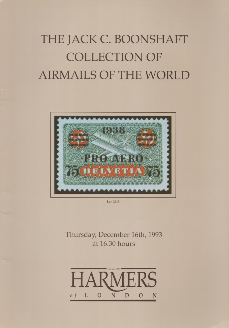 The Jack C. Boonshaft Collection of Airmails of the World