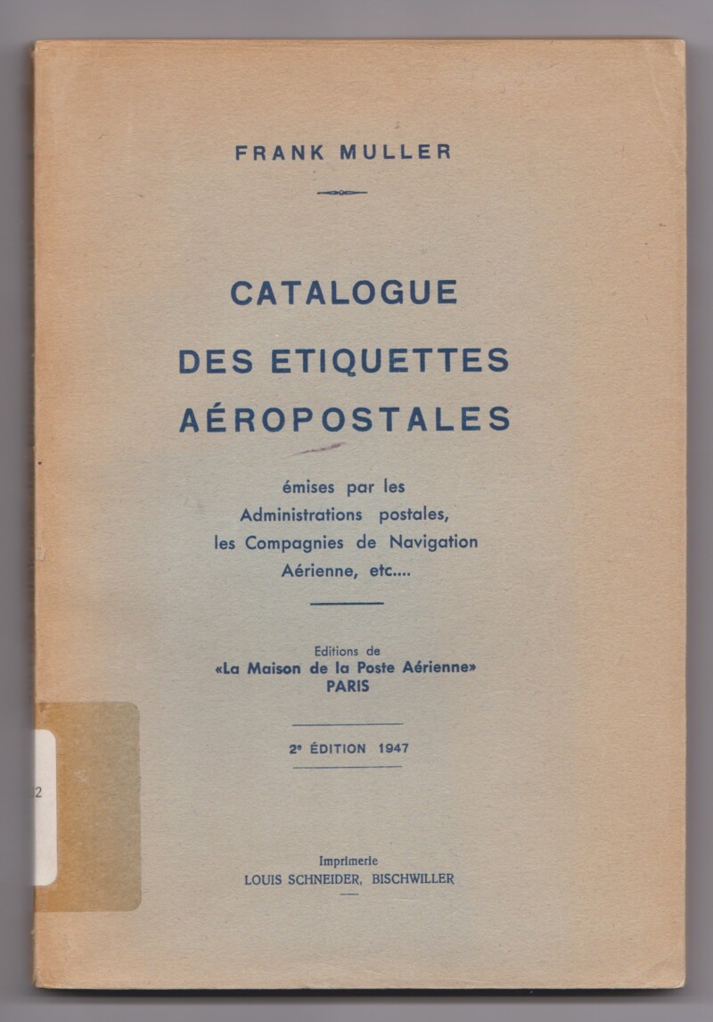 Catalogue des Etiquettes Aéropostales