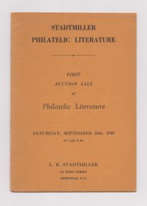 First Auction Sale of Philatelic Literature